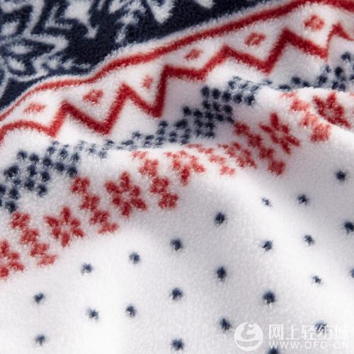 厂家批发半光圆网菱形印花摇粒绒冬季女装童装玩具布毛毯绒类针织面料